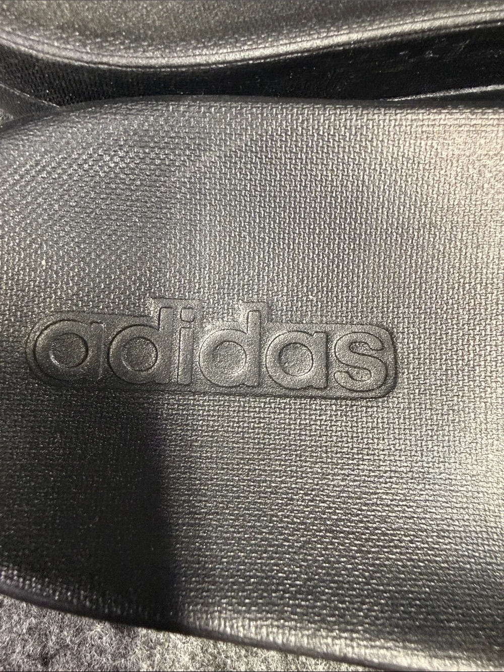 adidas Black Men's Slide Sandals with Ribbed Strap